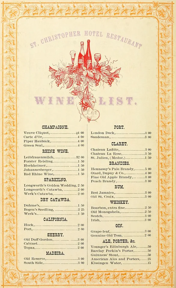 Carte des vins